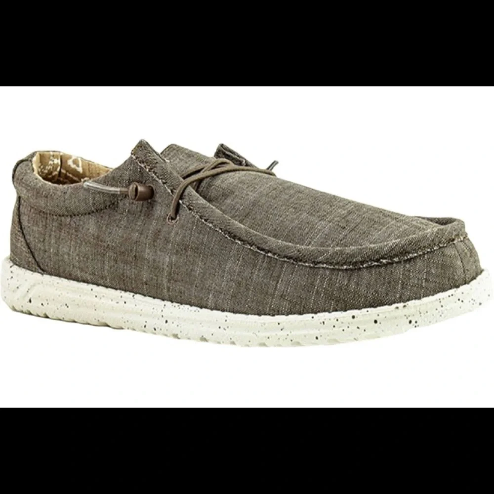 CREVO RONNIE CANVAS BOAT SHOE FLEXIBLE SIZE 10 GRAY